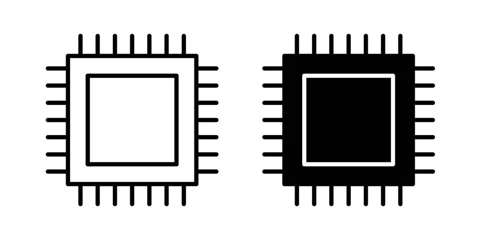 Microchip icon vector, symbol, logo illustrations Ilustración de archivo