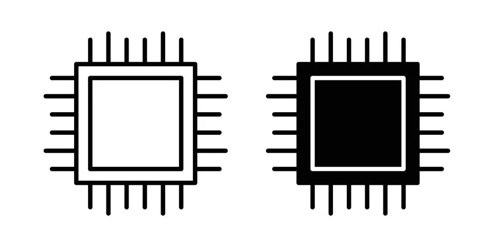 Microchip icon vector, symbol, logo illustrations Ilustración de archivo