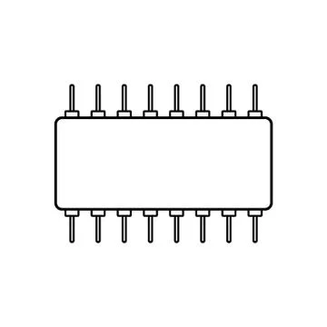 Microchip icon on white. 스톡 일러스트