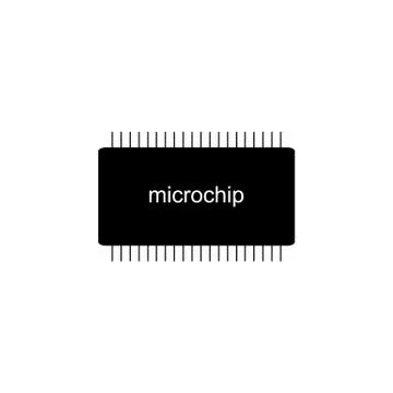 Microchip icon on white. Illustrazione stock