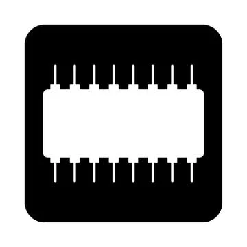 Microchip icon on white. Stock Illustration