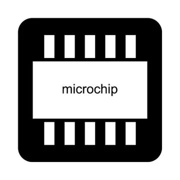Microchip icon on white. Illustrazione stock