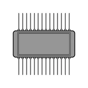 Microchip icon on white. 스톡 일러스트