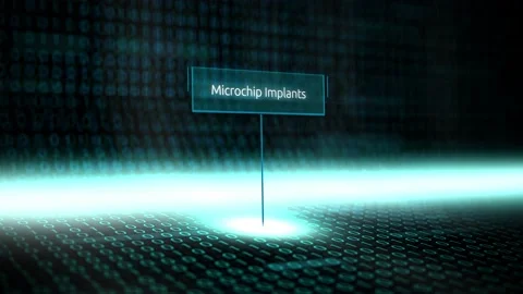 Microchip Implants and testing on humans data software concept Stock Footage 149062428