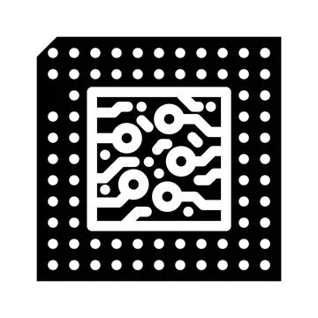 Microchip industry 3 glyph icon vector illustration 스톡 일러스트