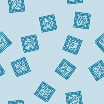 Microchip industry 3 glyph vector seamless pattern イラスト素材