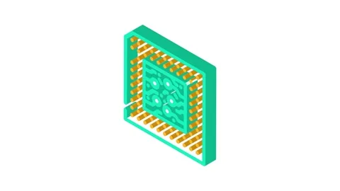 Microchip industry 3 isometric icon animation Stock Footage 327280341