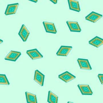 Microchip industry 3 isometric icon seamless pattern Stock Illustration
