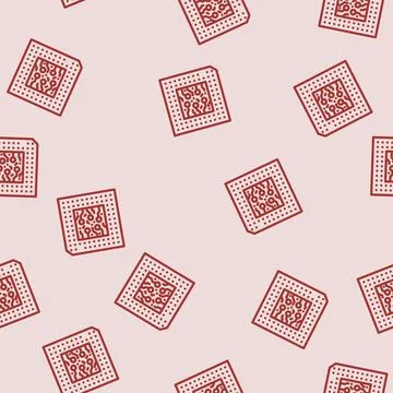 Microchip industry 3 line vector seamless pattern Stock Illustration