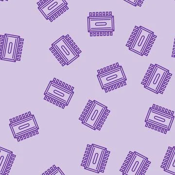 Microchip industry line seamless pattern Stock Illustration