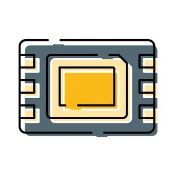 Microchip integrated circuit component for modern technology Stock-Illustration