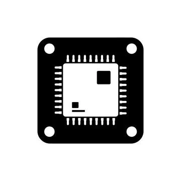 Microchip Integrated Circuit CPU Processor Icon Stock Illustration