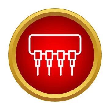 Microchip integrated circuit icon representing technology and electronics Stock Illustration
