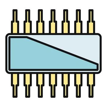 Microchip integrated circuit illustration developing modern technology Stock Illustration