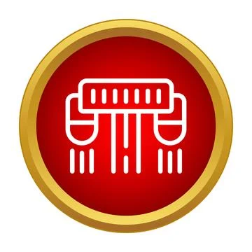 Microchip integrated circuit processing technology hardware icon Ilustración de archivo