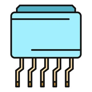 Microchip integrated circuit representing modern computer technology 스톡 일러스트