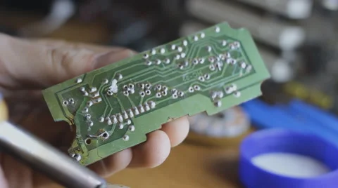 Microchip Inventor. Wiring circuits Stock Footage 61353373