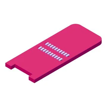 Microchip isometric illustration showing semiconductor chip for motherboard 스톡 일러스트