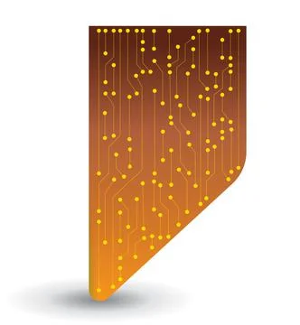 Microchip jpeg background. Microprocessor visualization in a chip. Yellow sol Stock Illustration