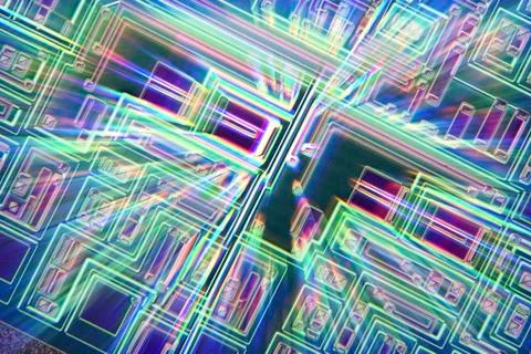 Microchip, light micrograph Foto stock