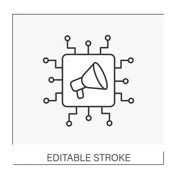 Microchip line icon 스톡 일러스트