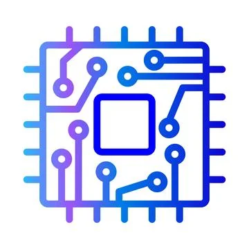 Microchip line icon modern vector logo イラスト素材
