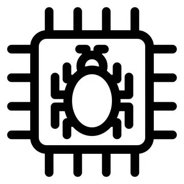 Microchip line icon vector illustration isolated on white background Illustrazione stock