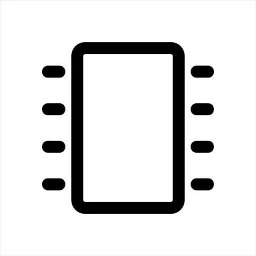 Microchip line icon vector illustration isolated on white background Illustrazione stock