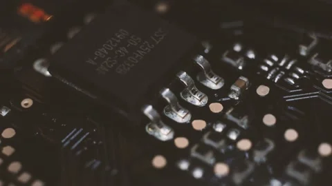 Microchip Macro Closeup Background Seamless Loop. Stock Footage 225563831