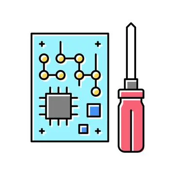 Microchip make geek color icon vector illustration Illustrazione stock