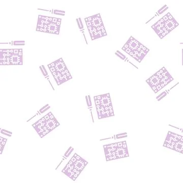 Microchip make geek glyph seamless pattern 스톡 일러스트