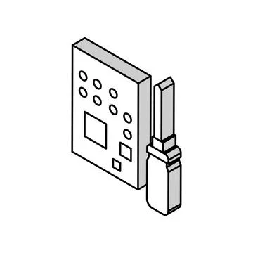 Microchip make geek isometric icon vector illustration Stock Illustration