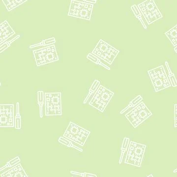 Microchip make geek line seamless pattern Stockillustratie
