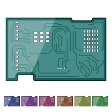 Microchip microcontroller cartoon vector graphic 库存插图