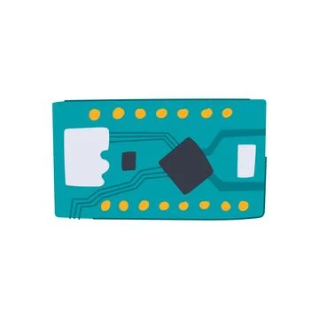 Microchip microcontroller cartoon vector illustration Stock Illustration