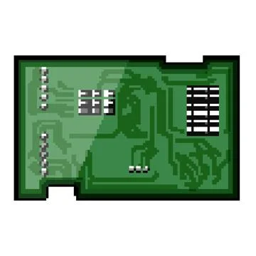 Microchip microcontroller pixel art vector illustration Stock Illustration