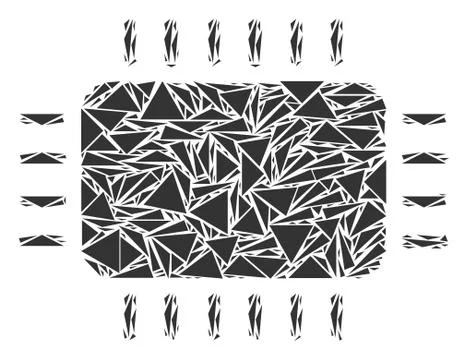 Microchip Mosaic of Triangles Stock Illustration