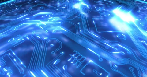 Microchip, motherboard and technology, circuit and programming, cloud computing Stock Footage 244566334