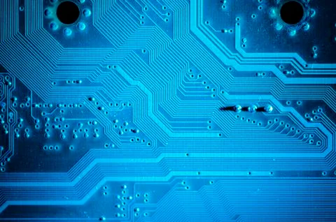 Microchip, motherboard, computer and electronics modern background Stock Photos
