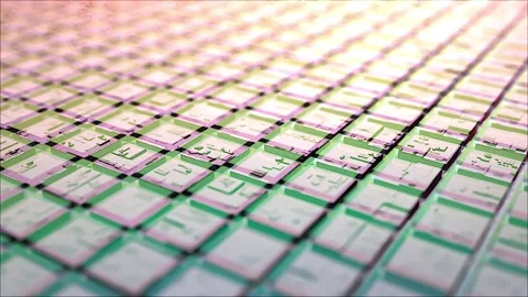 Microchip nano chipset tech AI learning CPU GPU able to loop endless Stock Footage 318245167