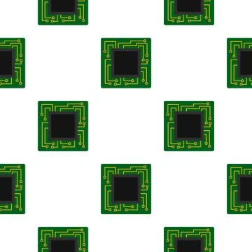 Microchip pattern flat Illustrazione stock