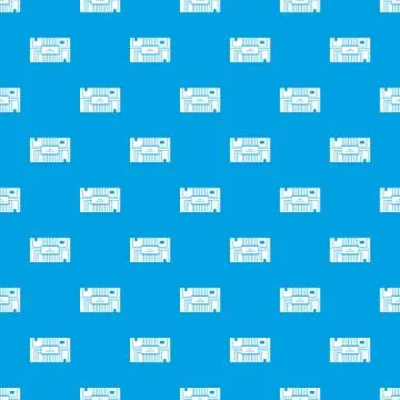 Microchip pattern seamless blue Stock Illustration