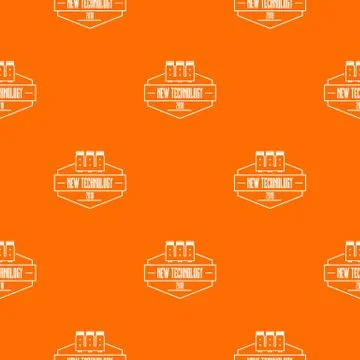 Microchip pattern vector orange Illustrazione stock