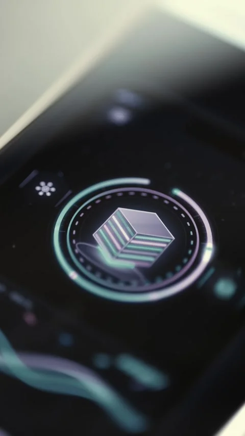 Microchip Performance Monitor with Circular Data Ring Stock Footage 341866931