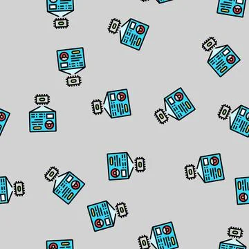 Microchip with personalized data vector seamless pattern Stock Illustration