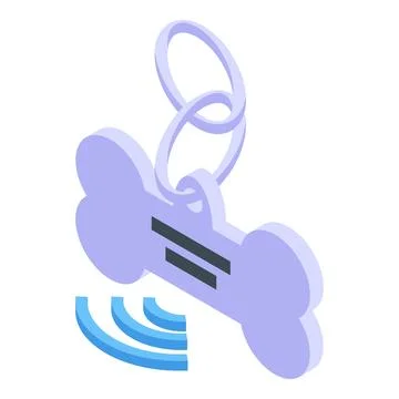 Microchip pet icon isometric vector. Animal medical Stock Illustration