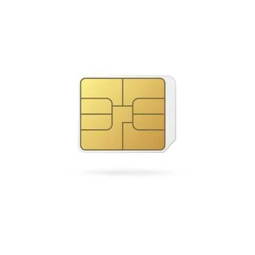 Microchip of phone sim card template, realistic vector illustration isolated. 스톡 일러스트