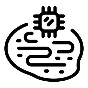 Microchip processing data and generating artificial intelligence Illustrazione stock