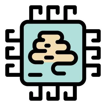 Microchip processing data showing snake symbol representing a cyber attack Illustrazione stock