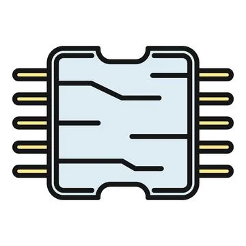 Microchip processor circuit board component icon イラスト素材
